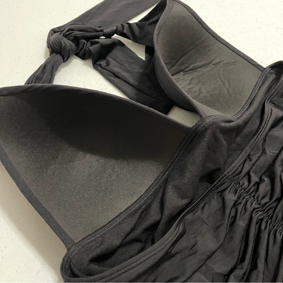 Athleta One Piece Swimsuit Black Ruched Halter Size Large - Picture 6 of 10